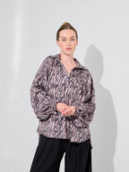 Mauve Zebra Print Oversized Blouse