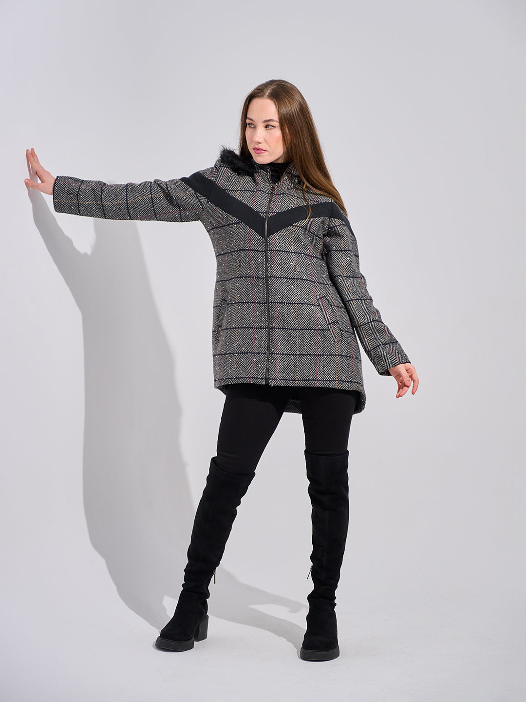 The Graphite Chevron Puffer jacket