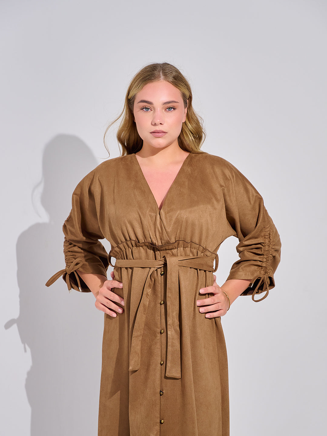 The Sueded Camel Maxi Dress