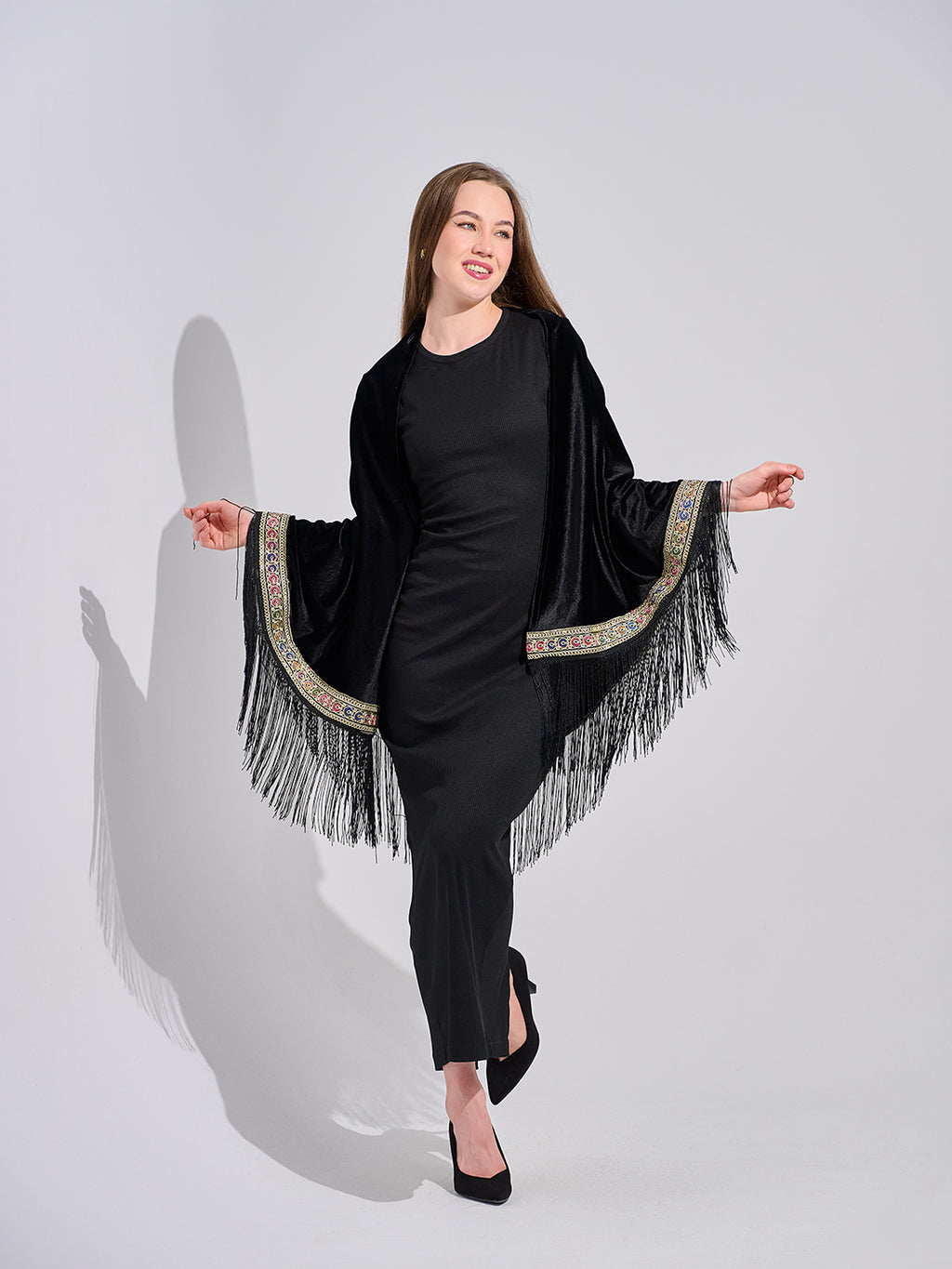 black velvet shawl