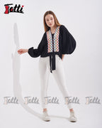 Black Multicolour Embroidered Blouse