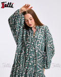 Green Geo Print Dress