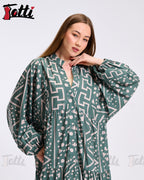 The Green & Beige Dress