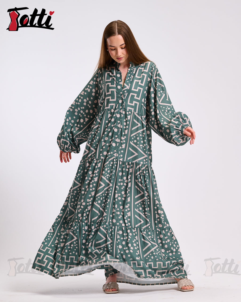 The Green & Beige Dress