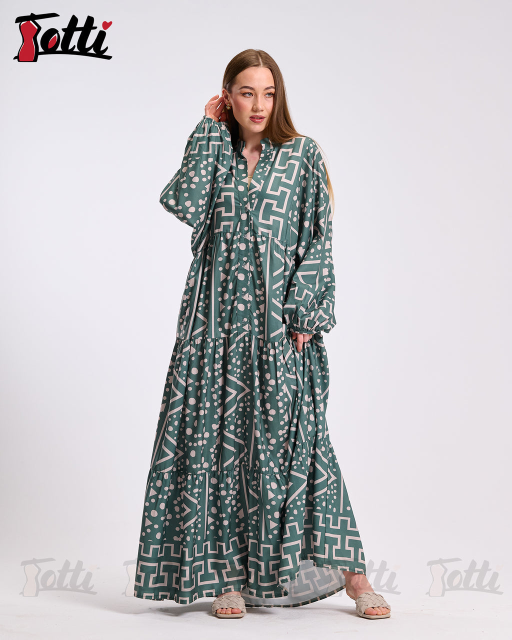 The Green & Beige Dress