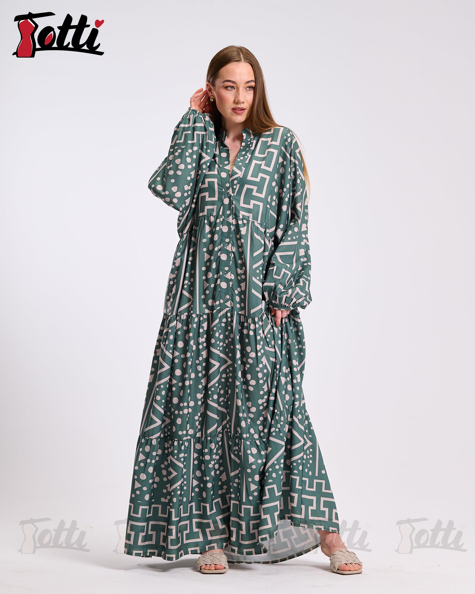 The Green & Beige Dress