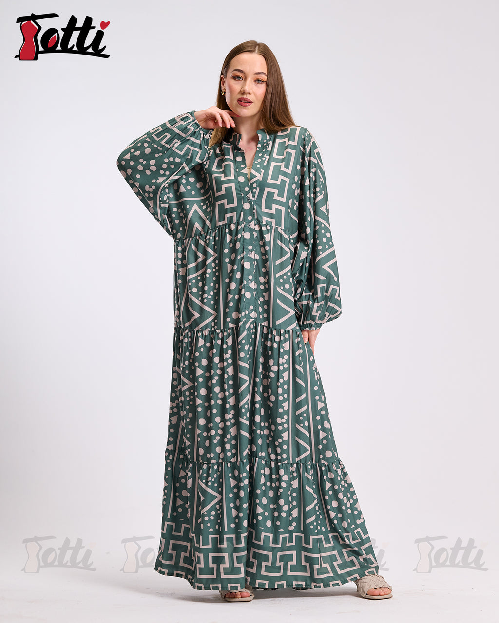 The Green & Beige Dress