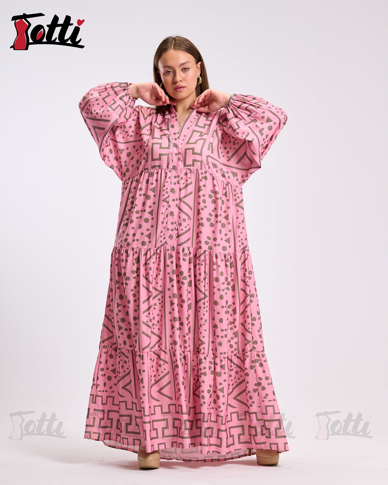 Pink Maze Print Dress