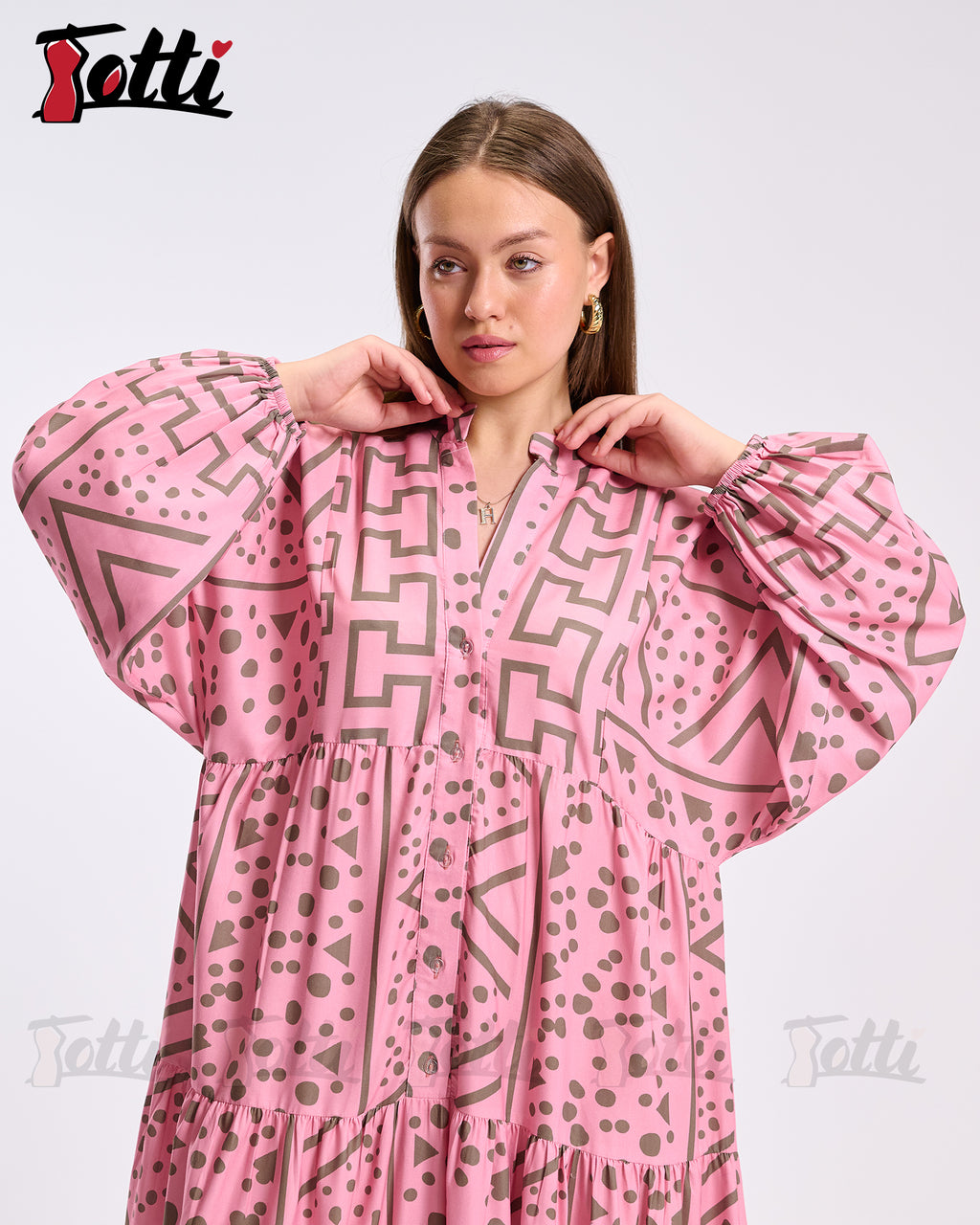 Pink Maze Print Dress