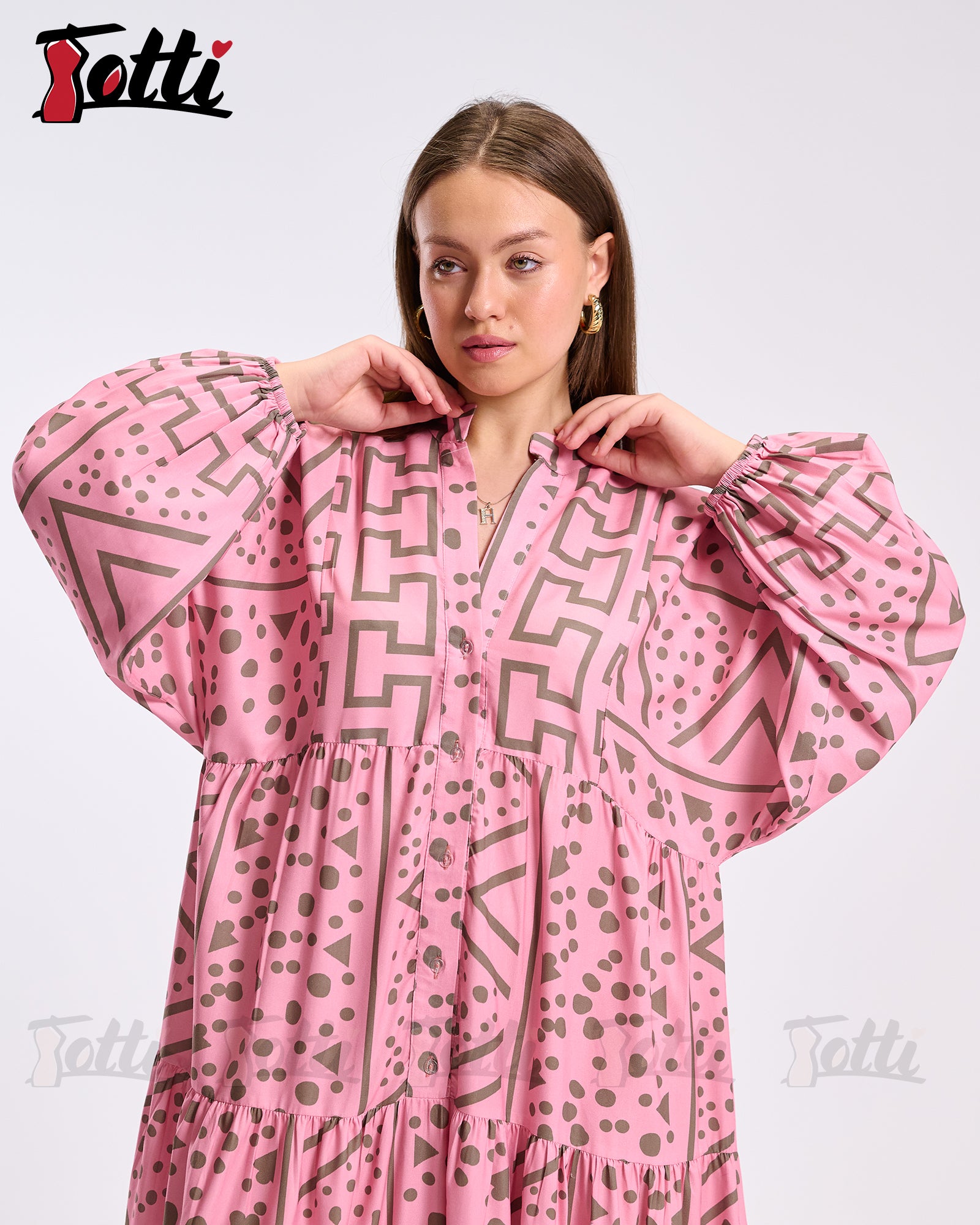 Pink Maze Print Dress