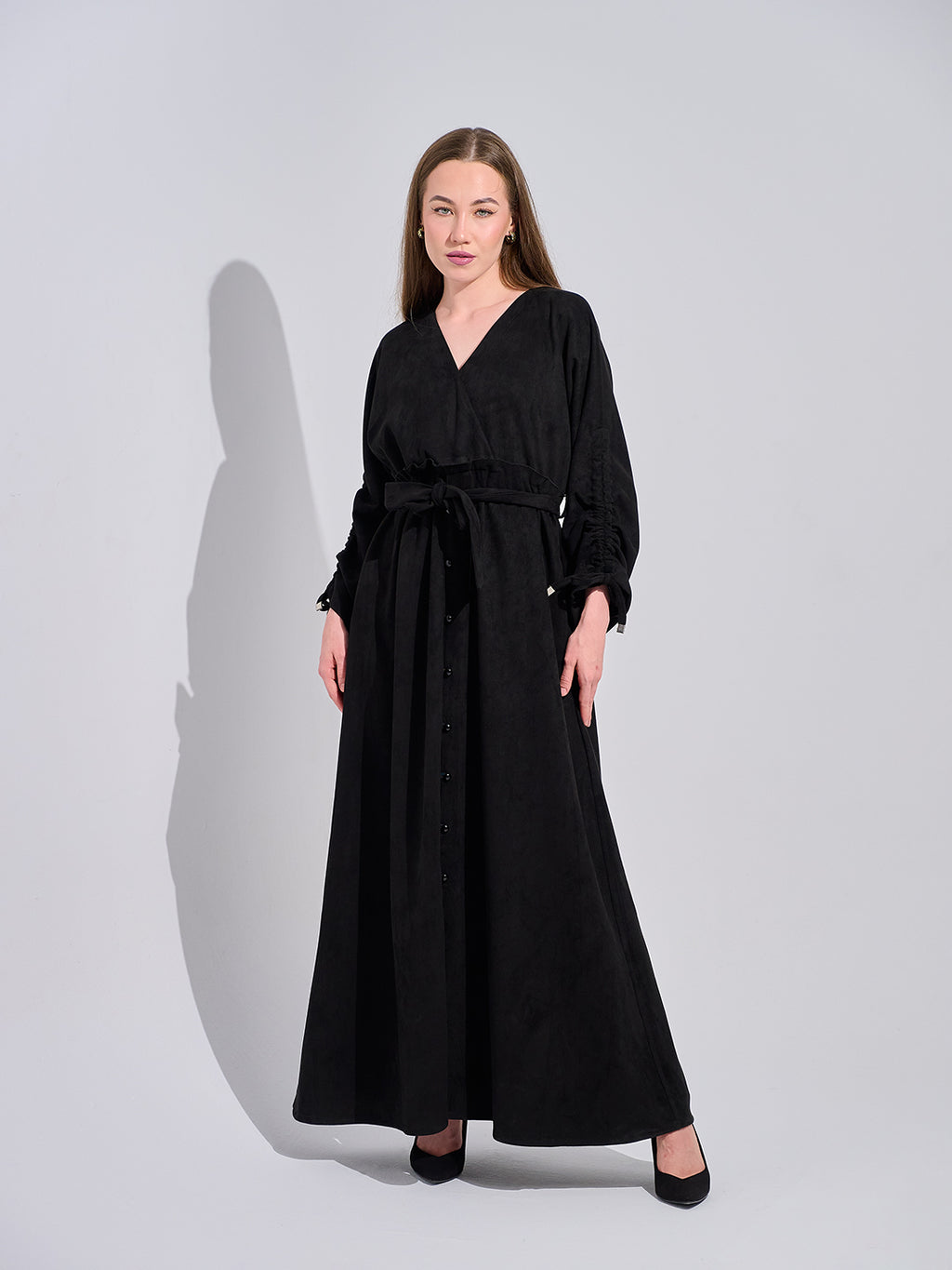 The Sueded Black Maxi Dress