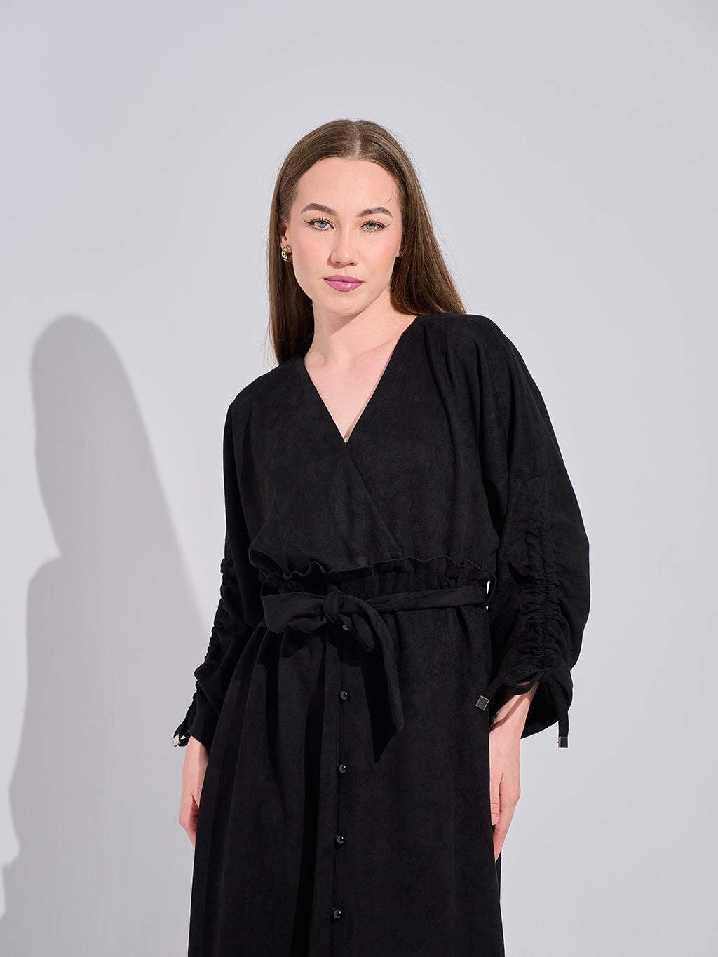 The Sueded Black Maxi Dress