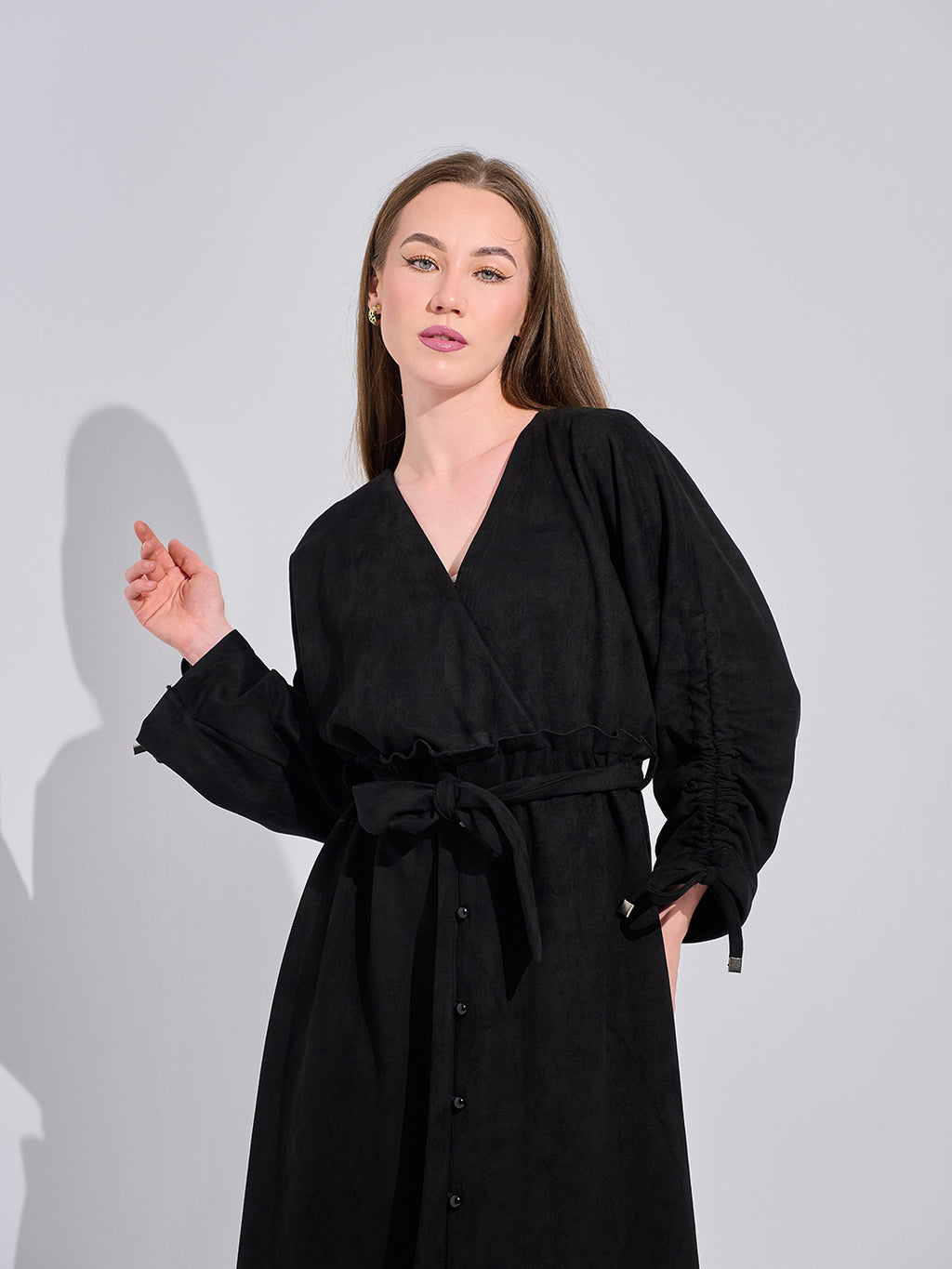 The Sueded Black Maxi Dress