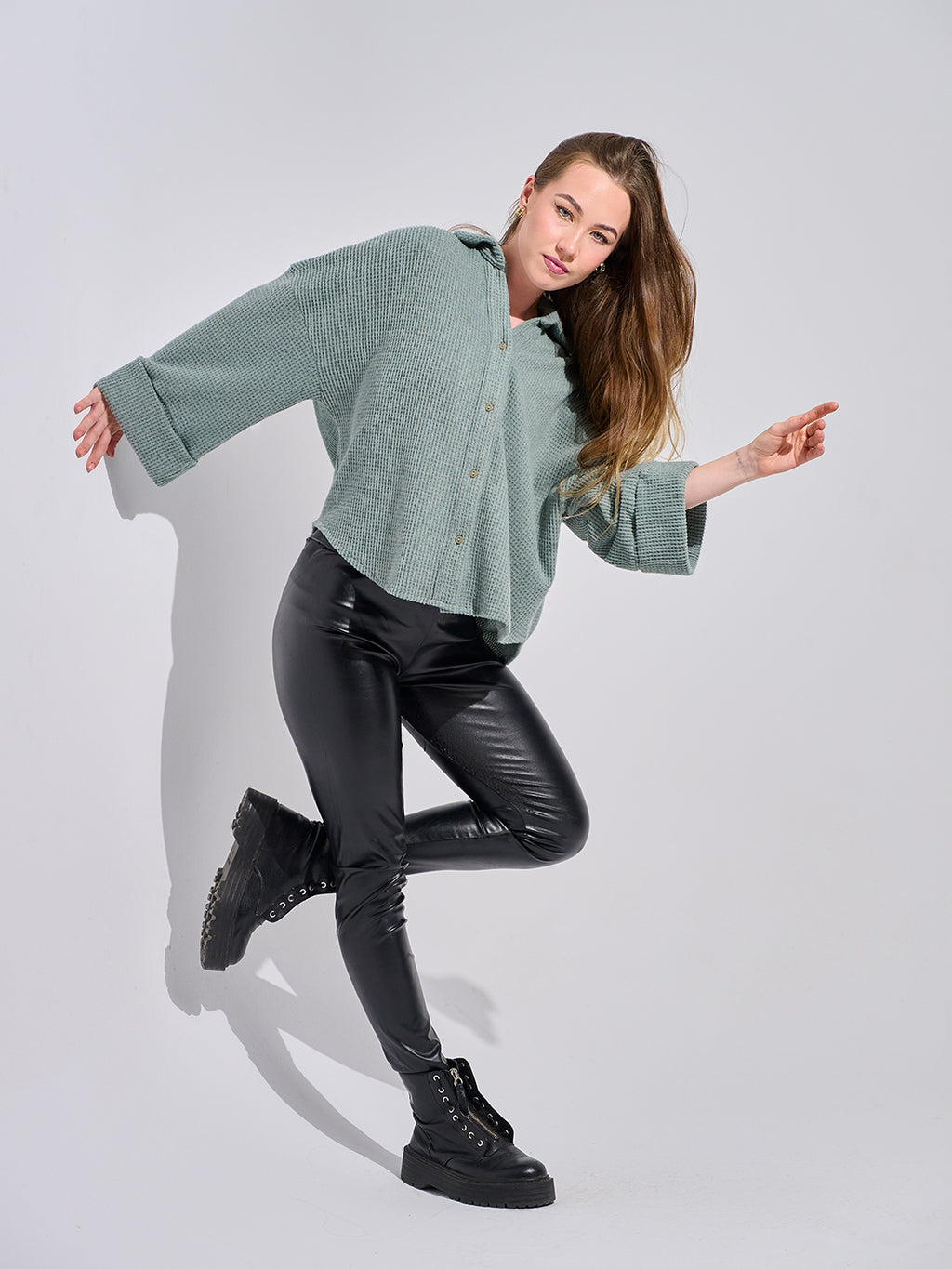 Waffle Knit Overshirt