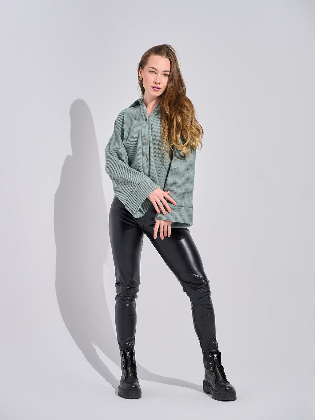 Waffle Knit Overshirt