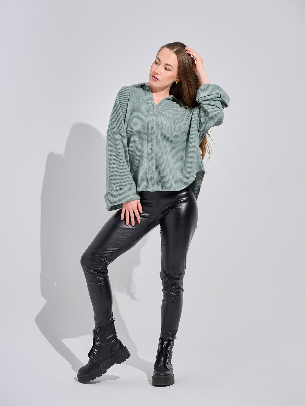 Waffle Knit Overshirt