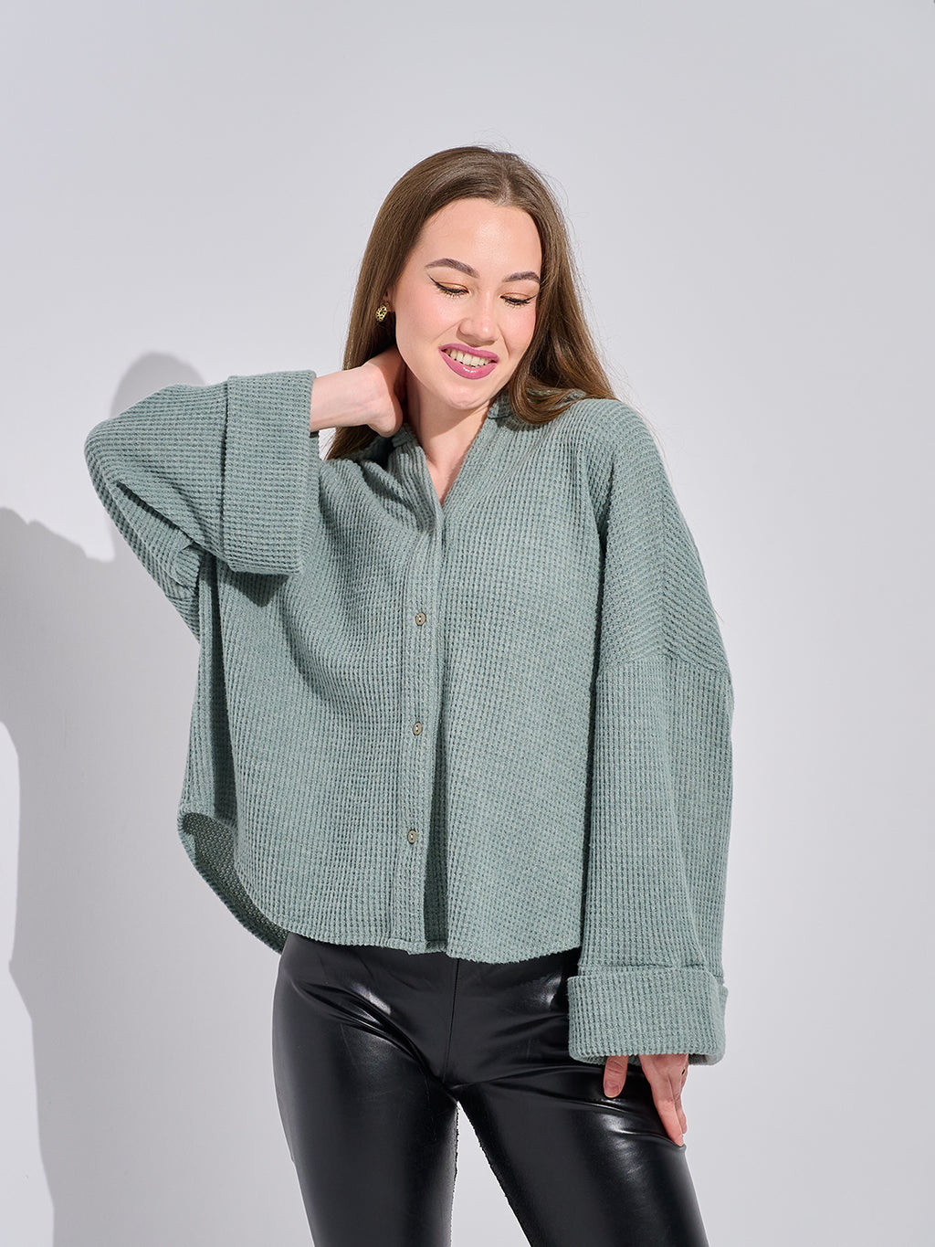 Waffle Knit Overshirt
