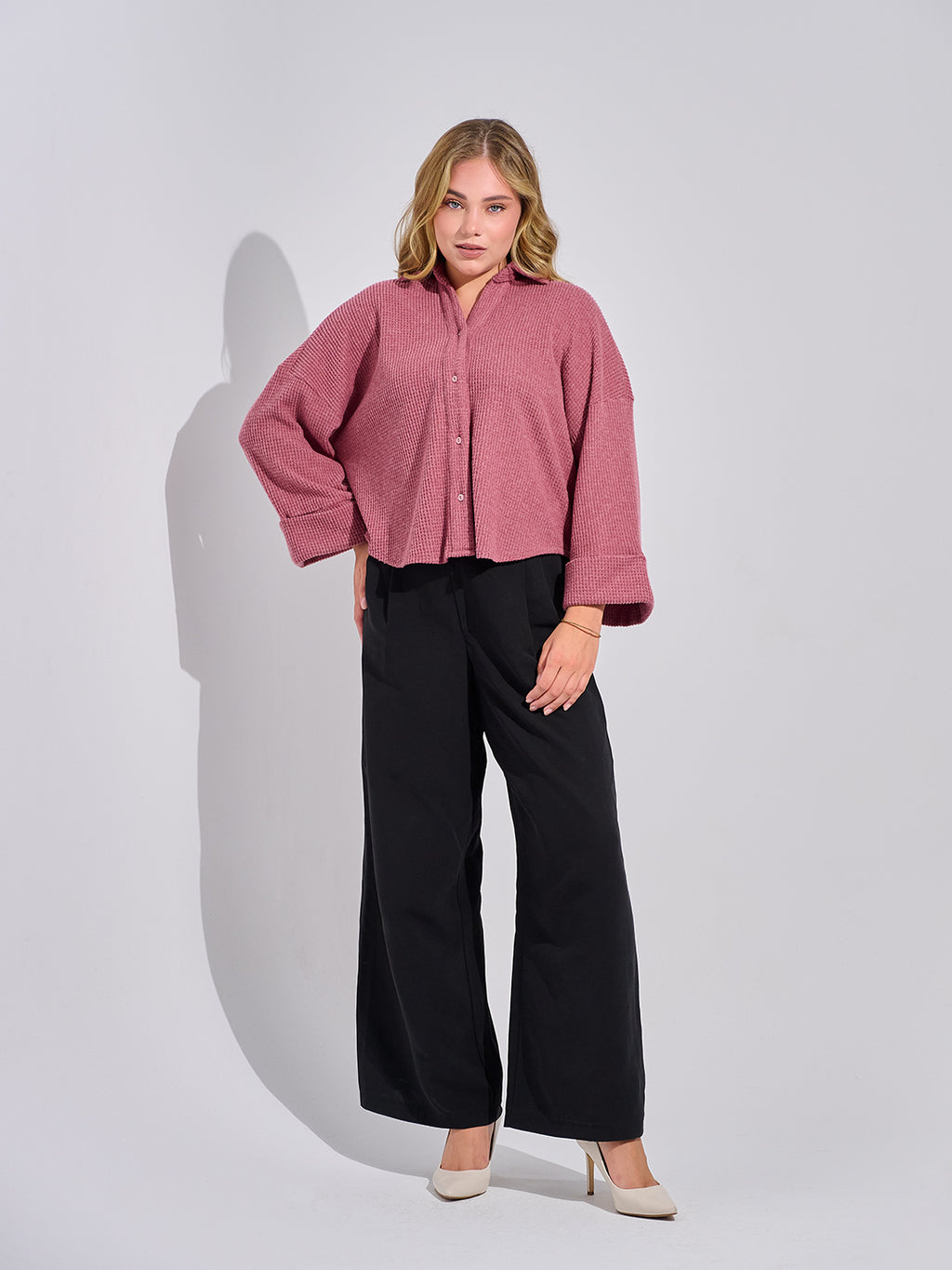 Waffle Knit Overshirt