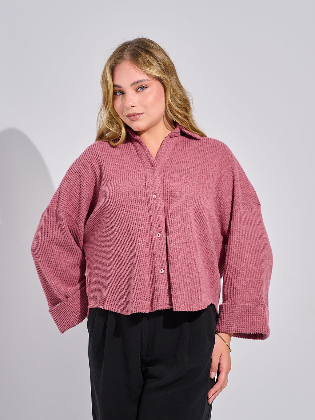 Waffle Knit Overshirt