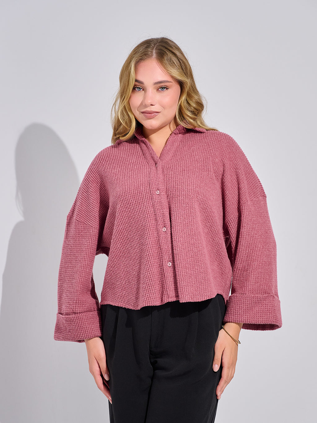 Waffle Knit Overshirt