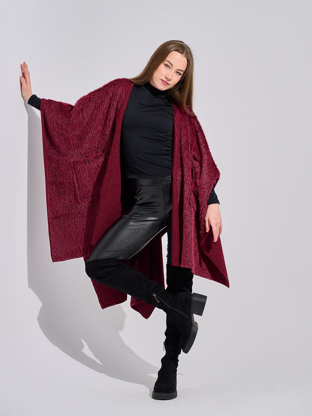 Burgandy Poncho