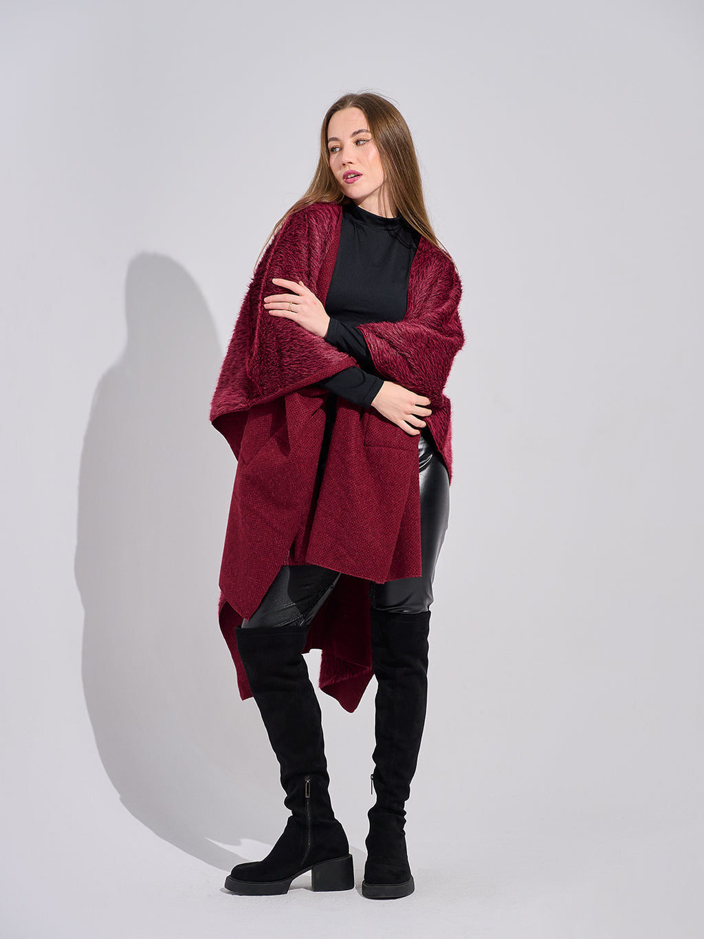 Burgandy Poncho