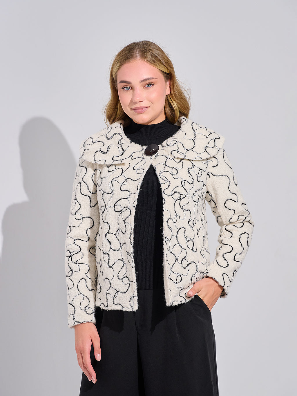 White Jacquard Bolero