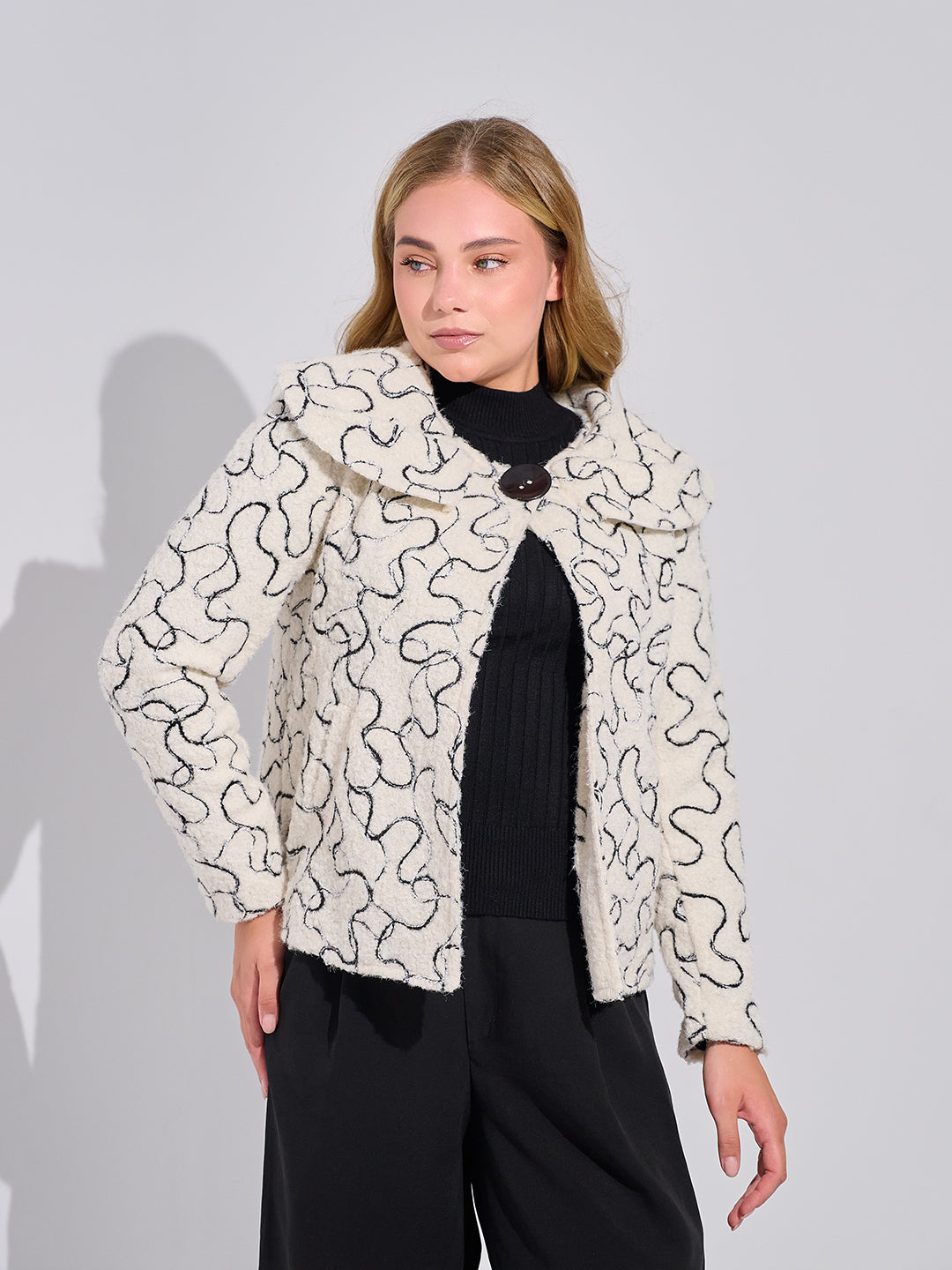 White Jacquard Bolero