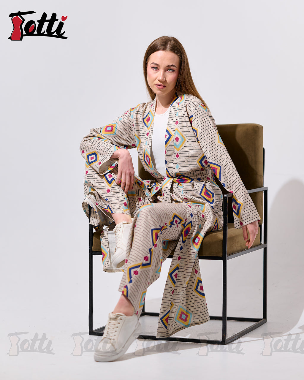 The Geometric Diamond Wrap Suit