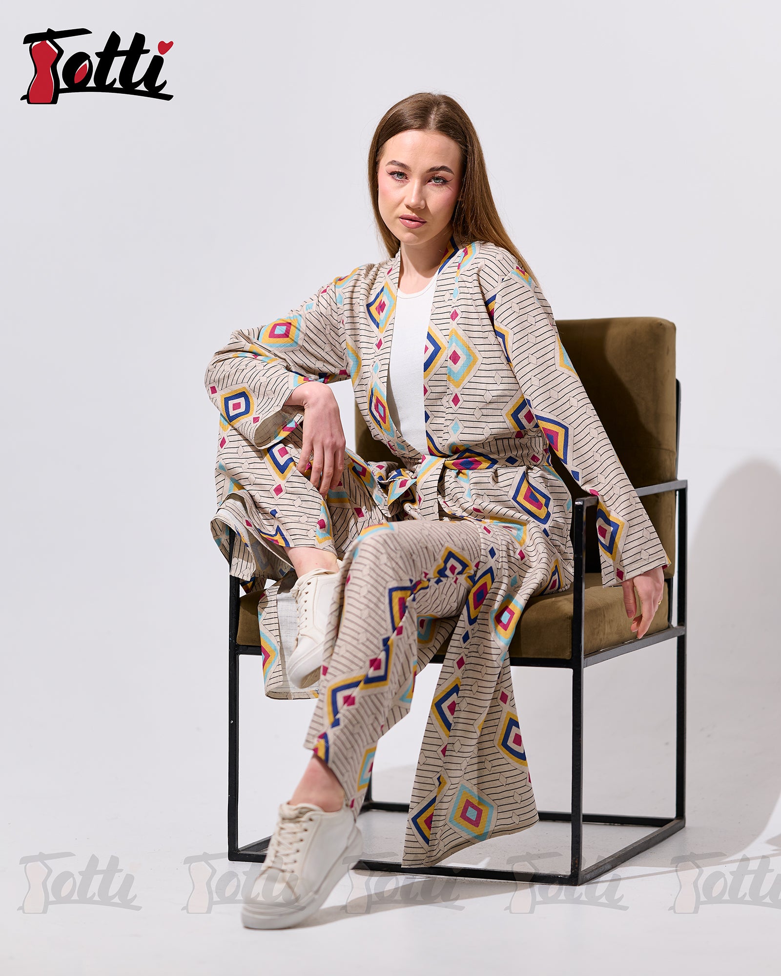 The Geometric Diamond Wrap Suit