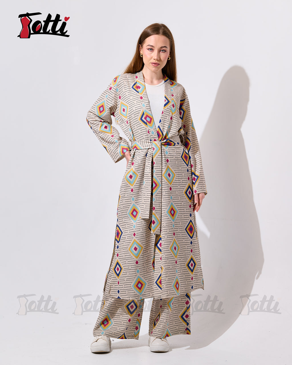 The Geometric Diamond Wrap Suit
