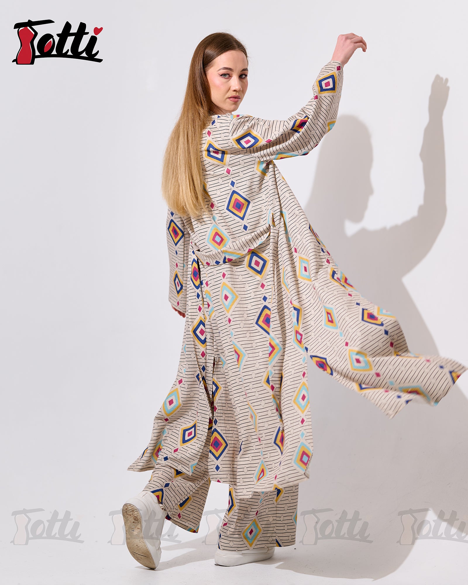 The Geometric Diamond Wrap Suit