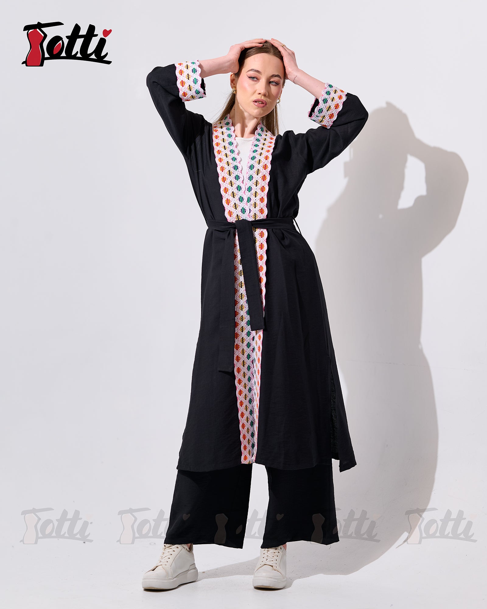The Black Scalloped Border suit