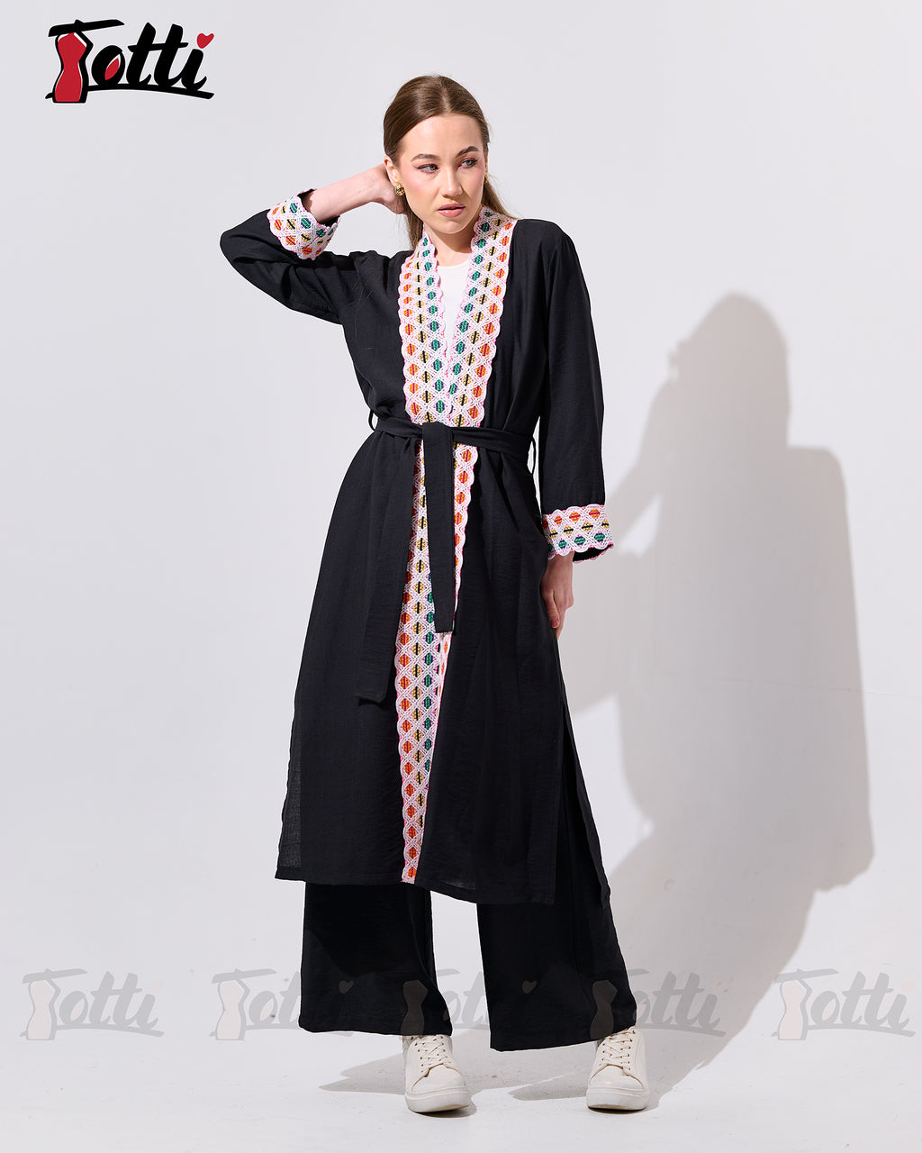 The Black Scalloped Border suit