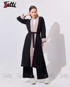 The Black Scalloped Border suit