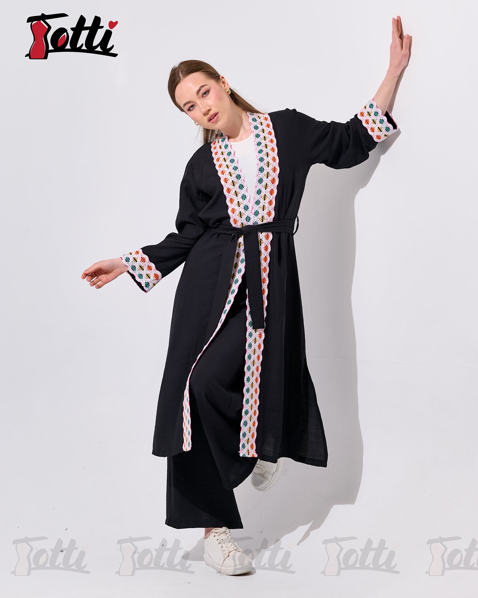 The Black Scalloped Border suit