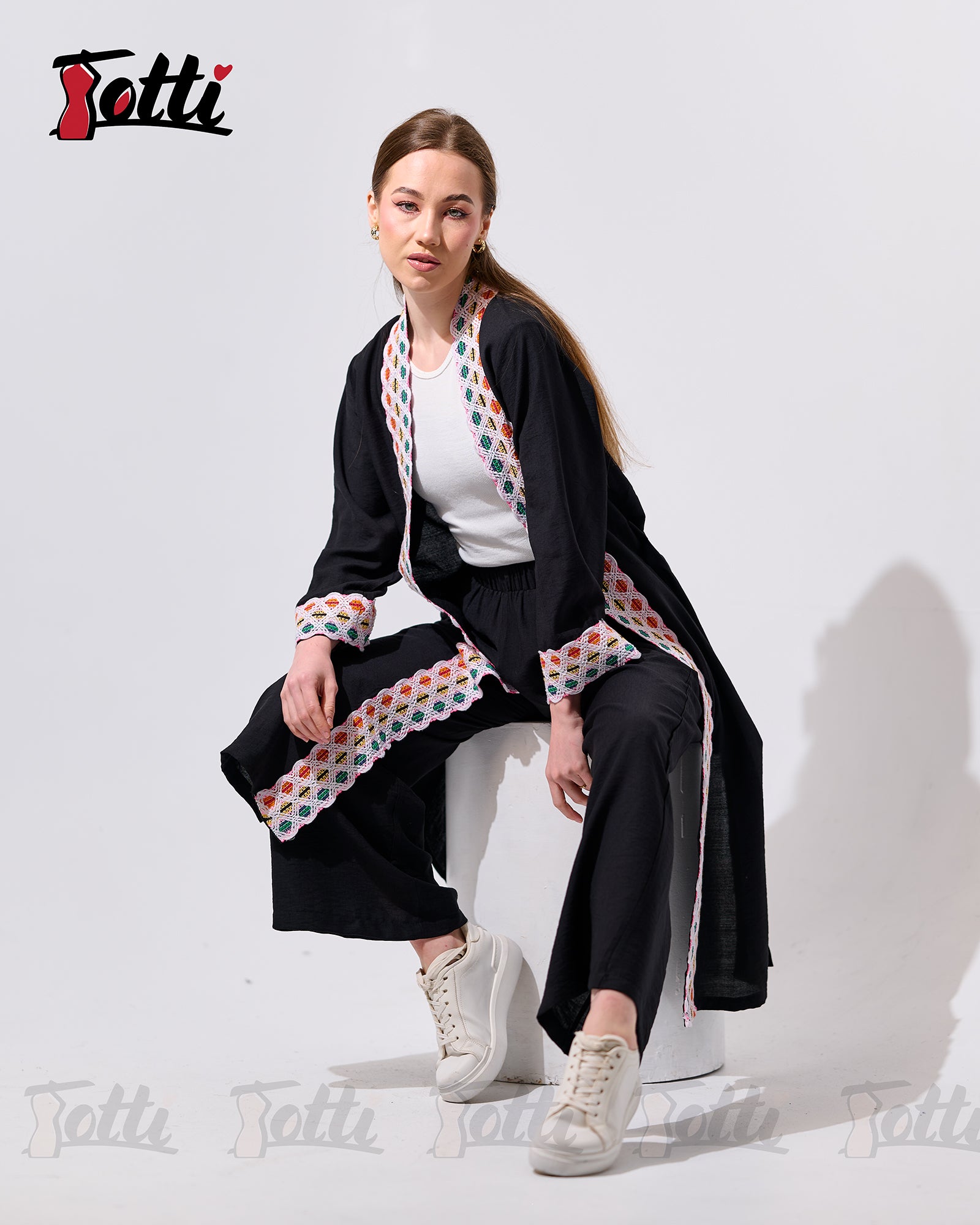 The Black Scalloped Border suit