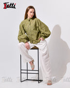 The Olive Floral Embroidered Blouse
