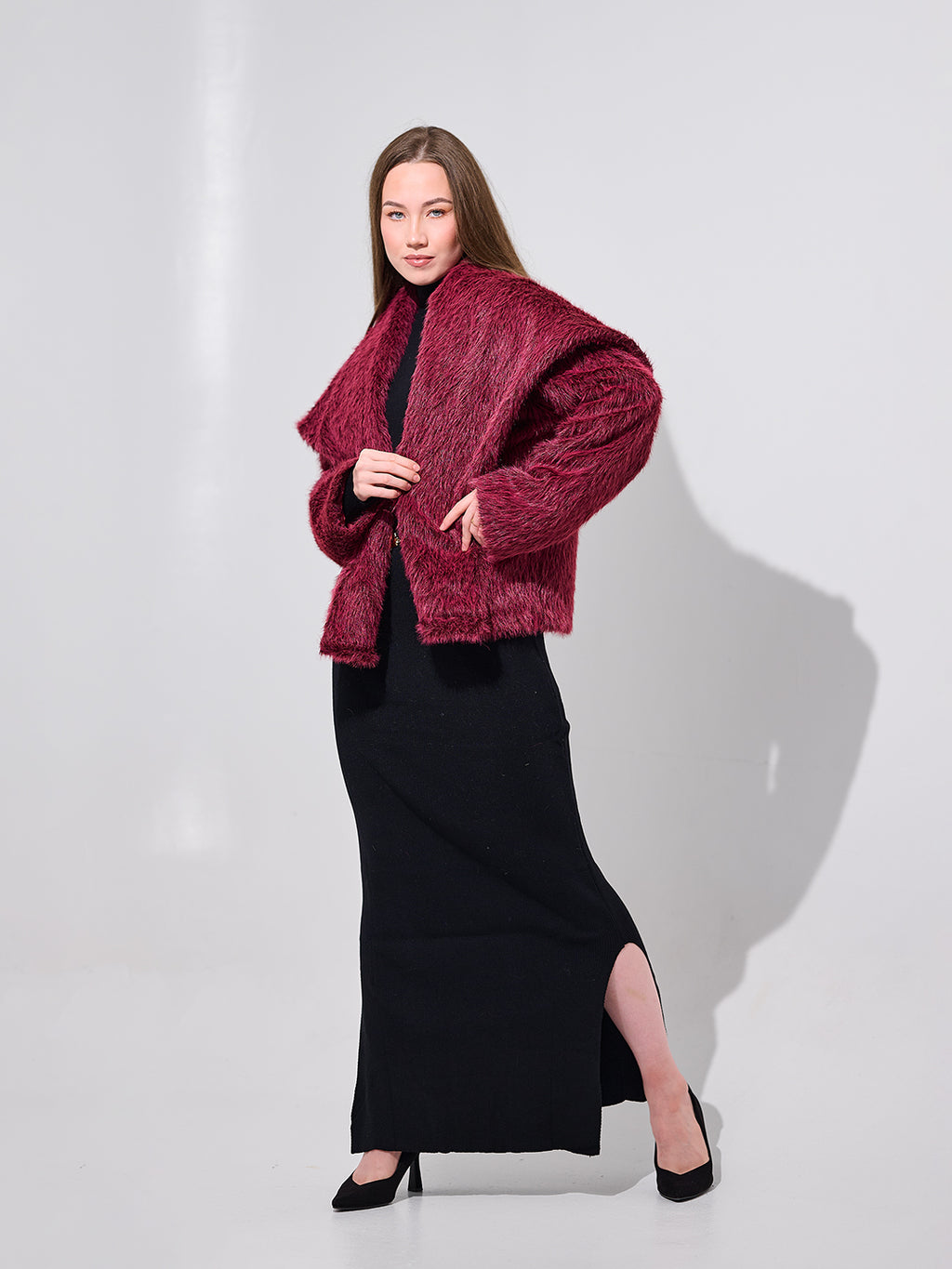 Over size Burgandy Jacket