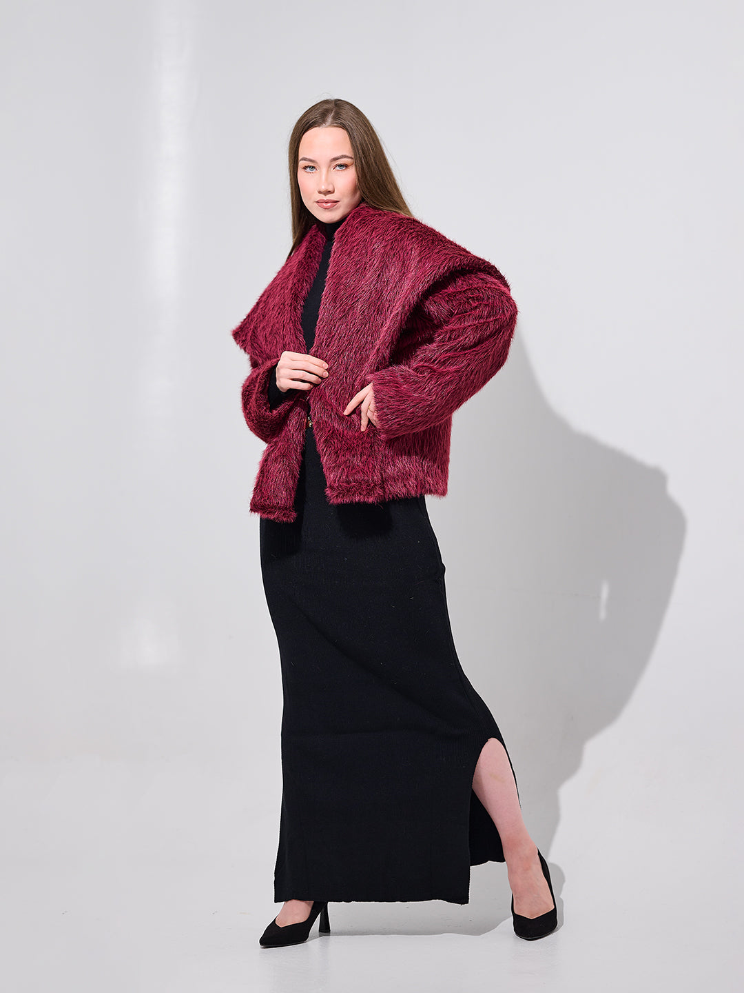 Over size Burgandy Jacket