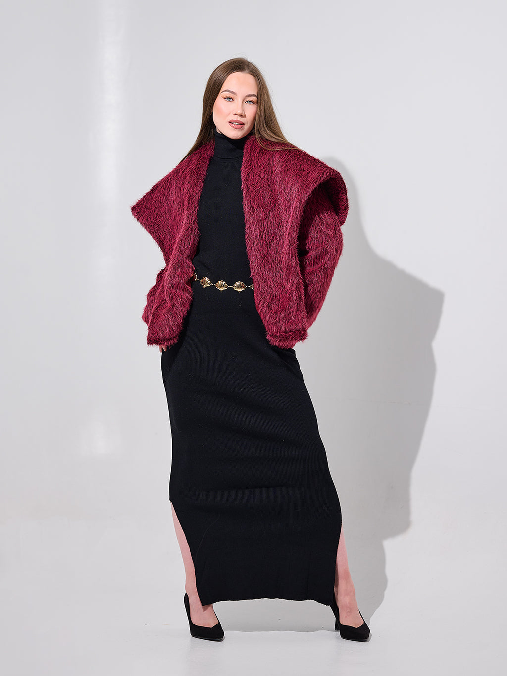 Over size Burgandy Jacket