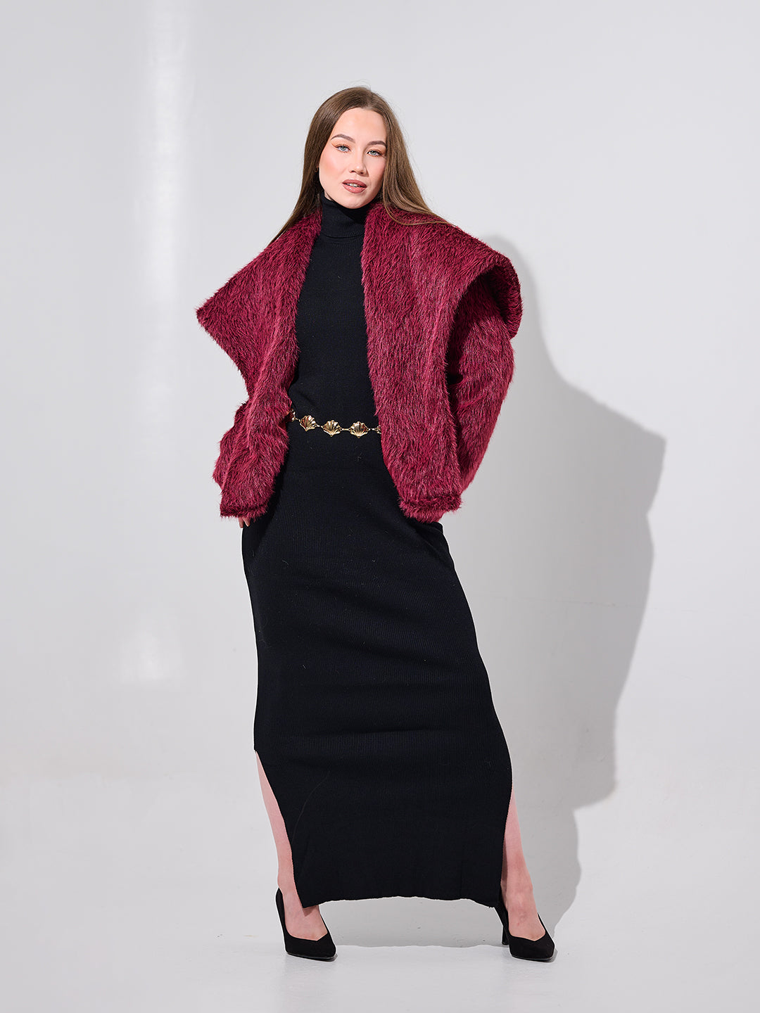 Over size Burgandy Jacket