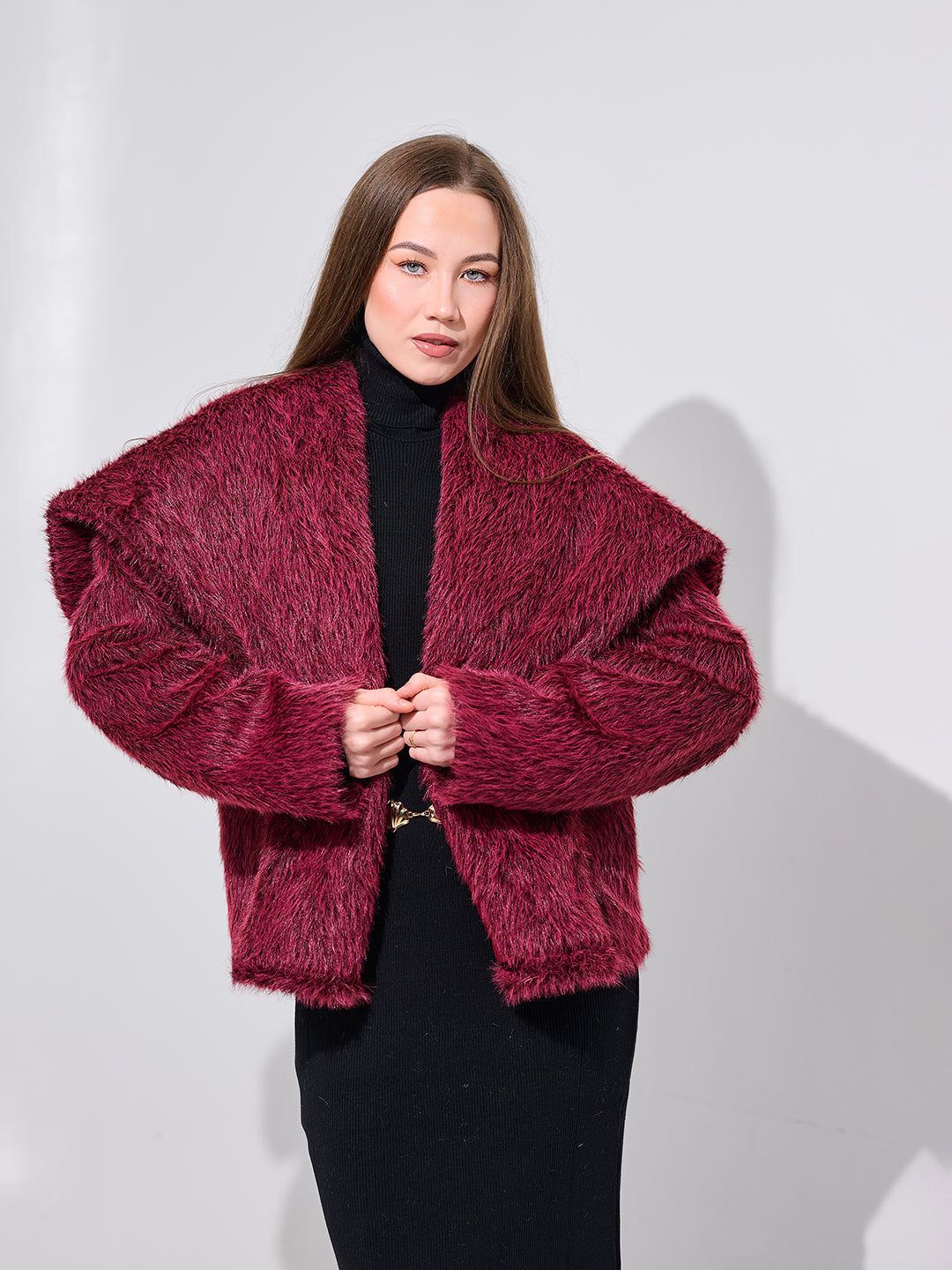 Over size Burgandy Jacket