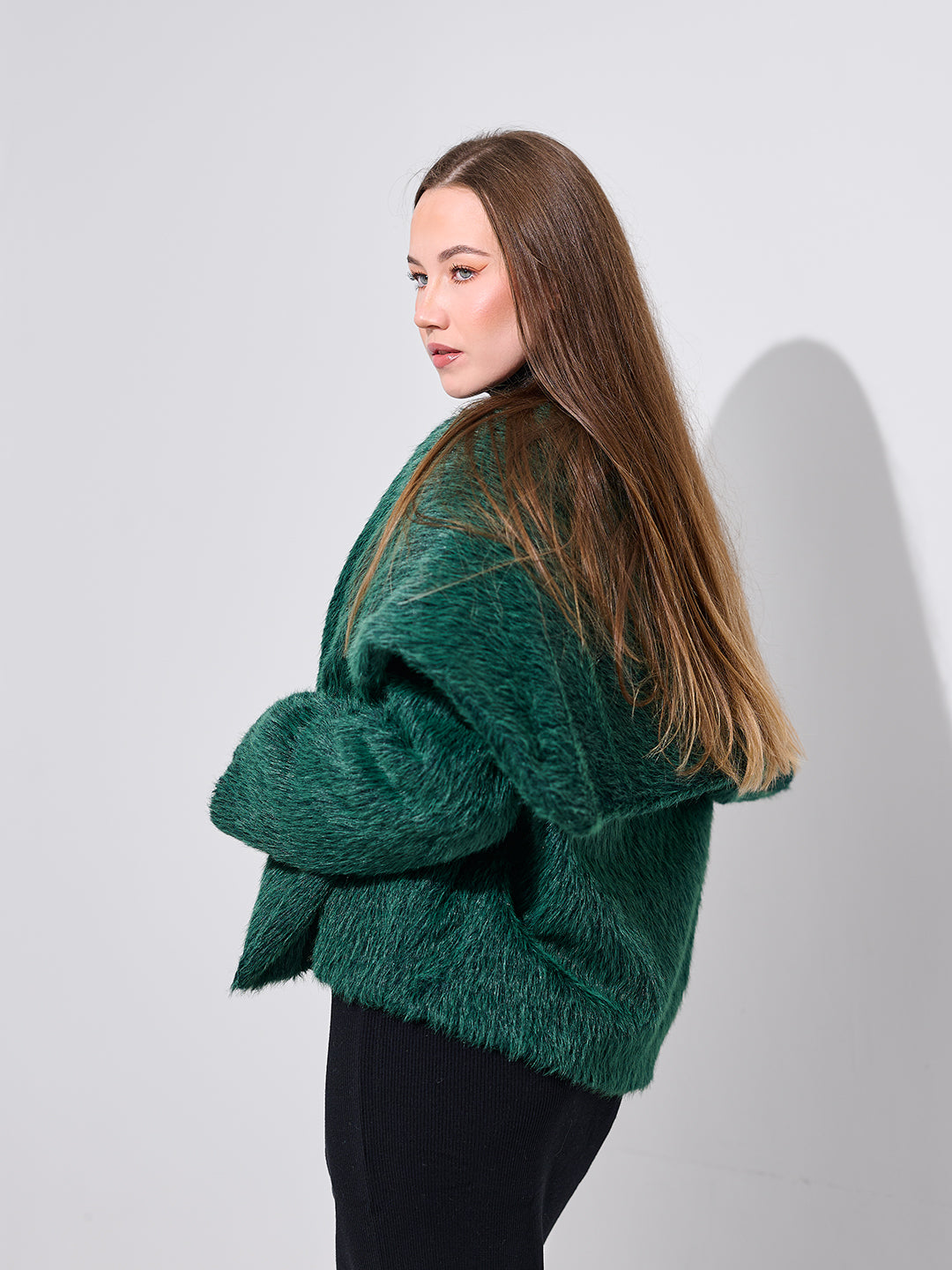 Oversized Marbled Fur Jacket