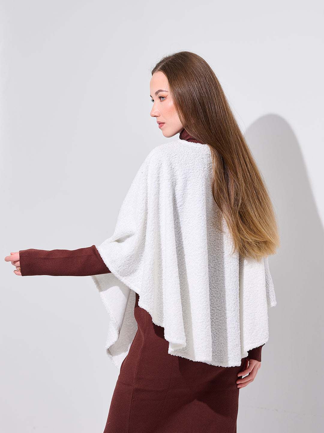 Twist-Front Knit Shawl