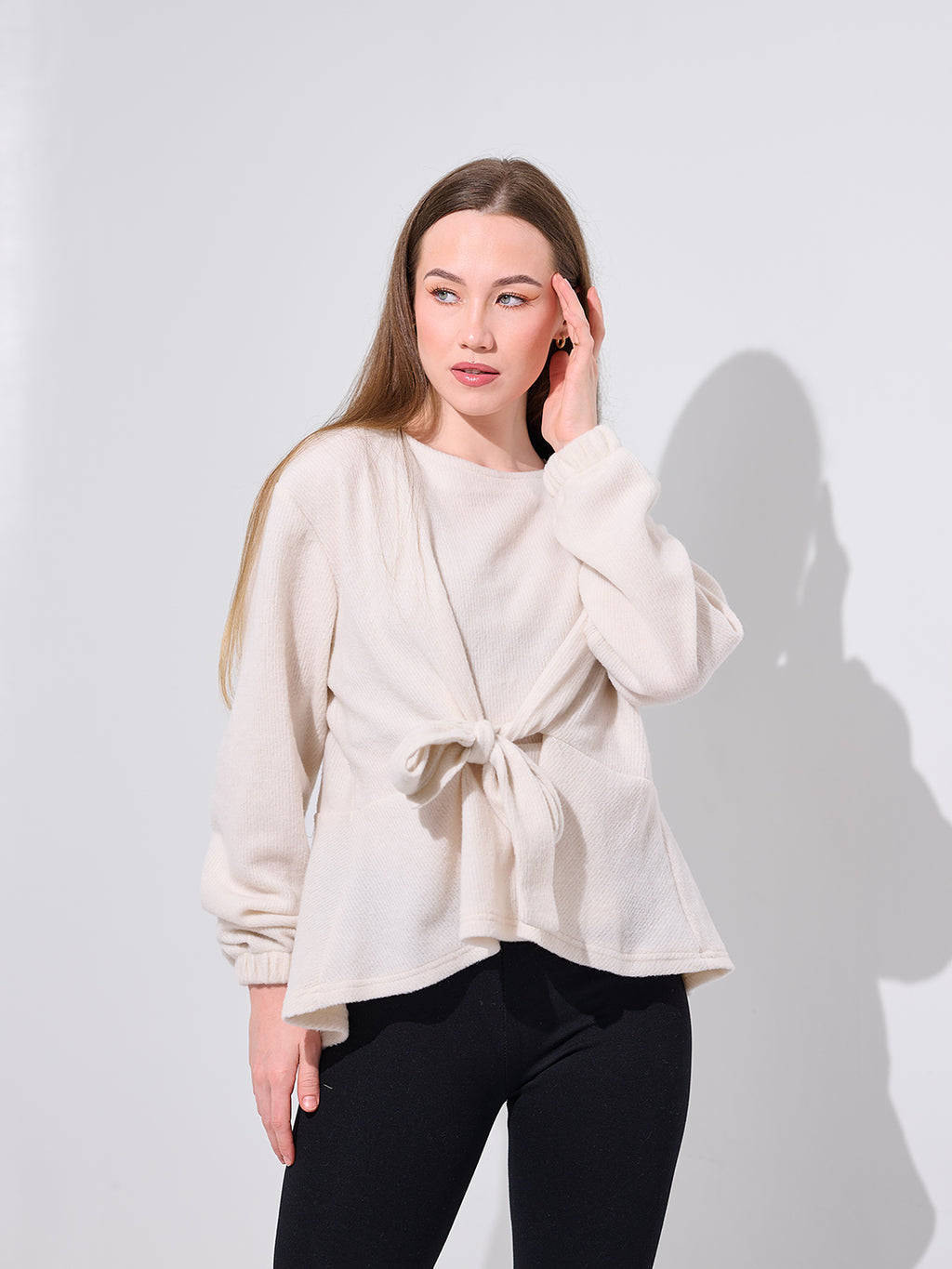 Cream Belted Blouse