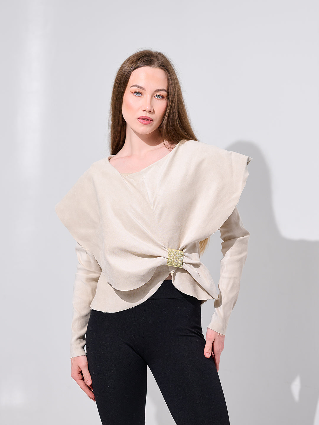 Cream Draped Top
