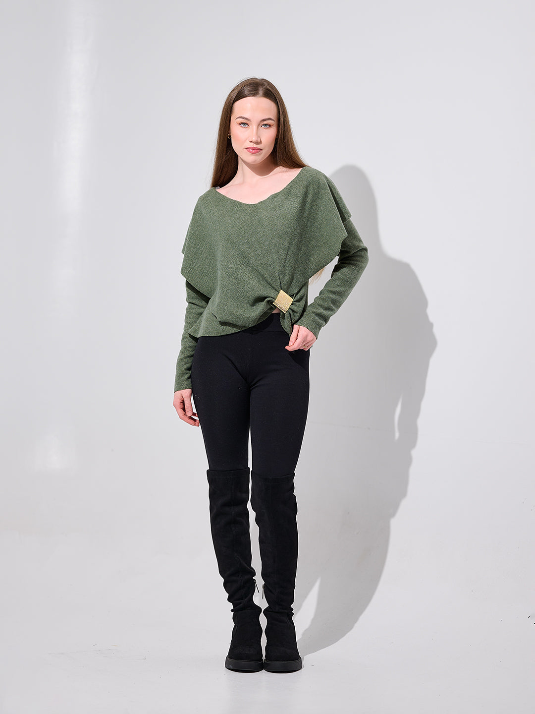Olive Green Knit Top