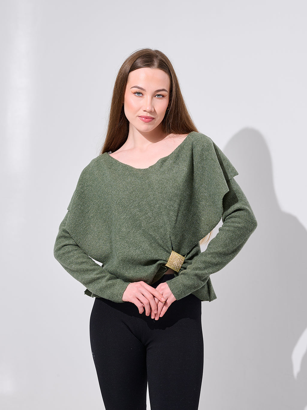 Olive Green Knit Top