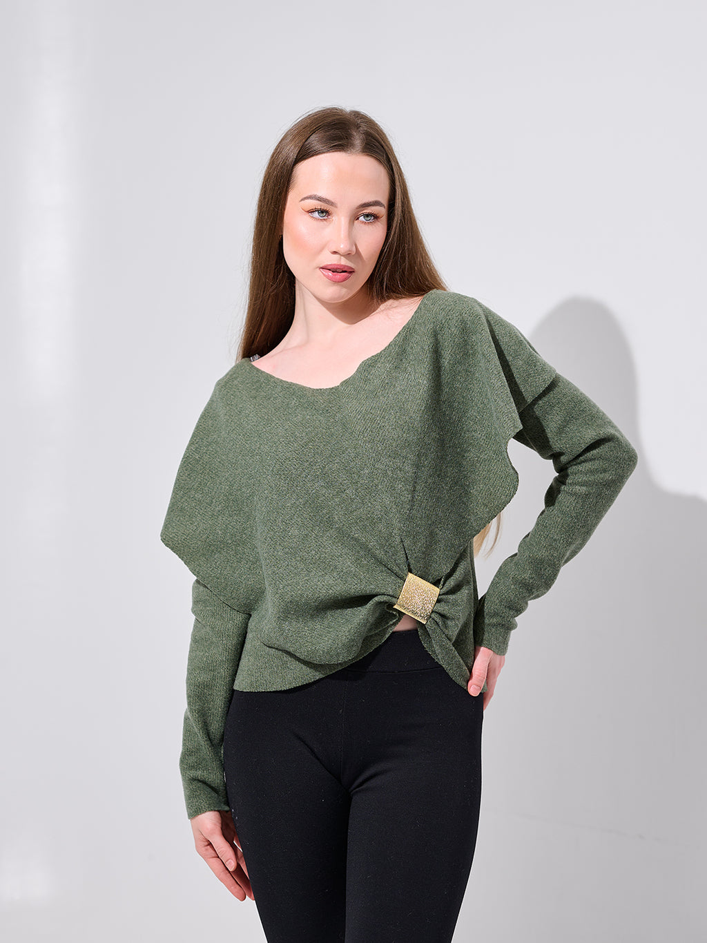 Olive Green Knit Top